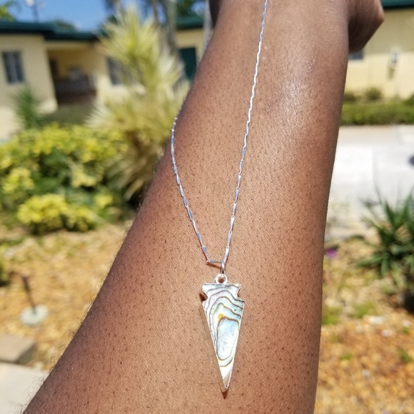 Jewelry - Sterling Silver Abalone Shell Arrow Necklace